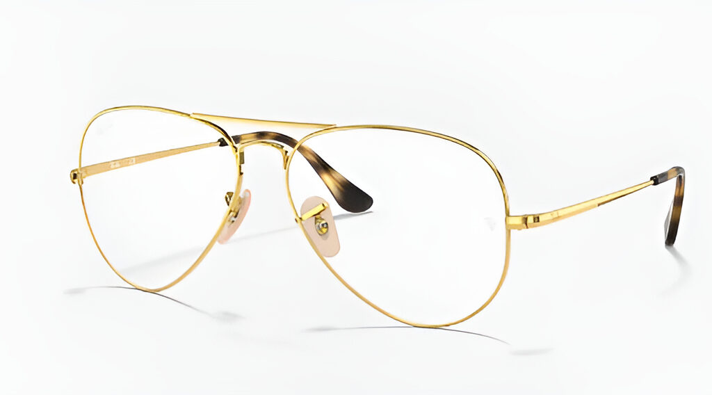 Montura De Anteojos Ray-ban Aviator Metal Ii Rb6489 2500, Color Dorado