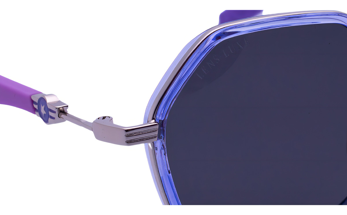 Gafas De Sol Lens Luxe Kids Antonia Tr90 Polarizadas Uv Protección Irregular Translucent Purple Silver/grey Plateado - Rosa - Lila - Image 4