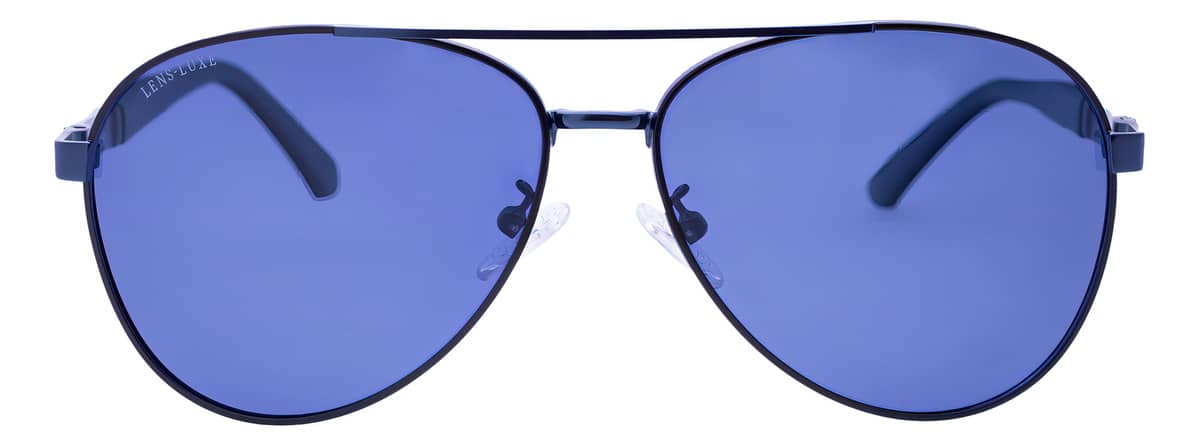 Gafas De Sol Lens Luxe Aviador Azul Lentes Polarizados Océano Azul Marino Azul Metalizado - Image 3