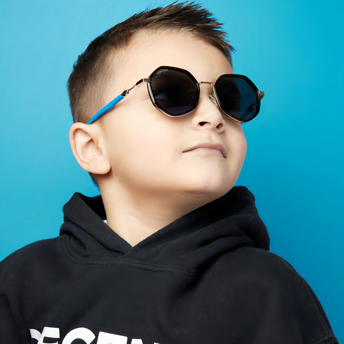 Gafas De Sol Polarizadas Lens Luxe Kids Antonia Tr5129 C01 Negro Tr90 Irregular Negro Brillante Silver/grey Plateado - Azul - Negro - Image 2