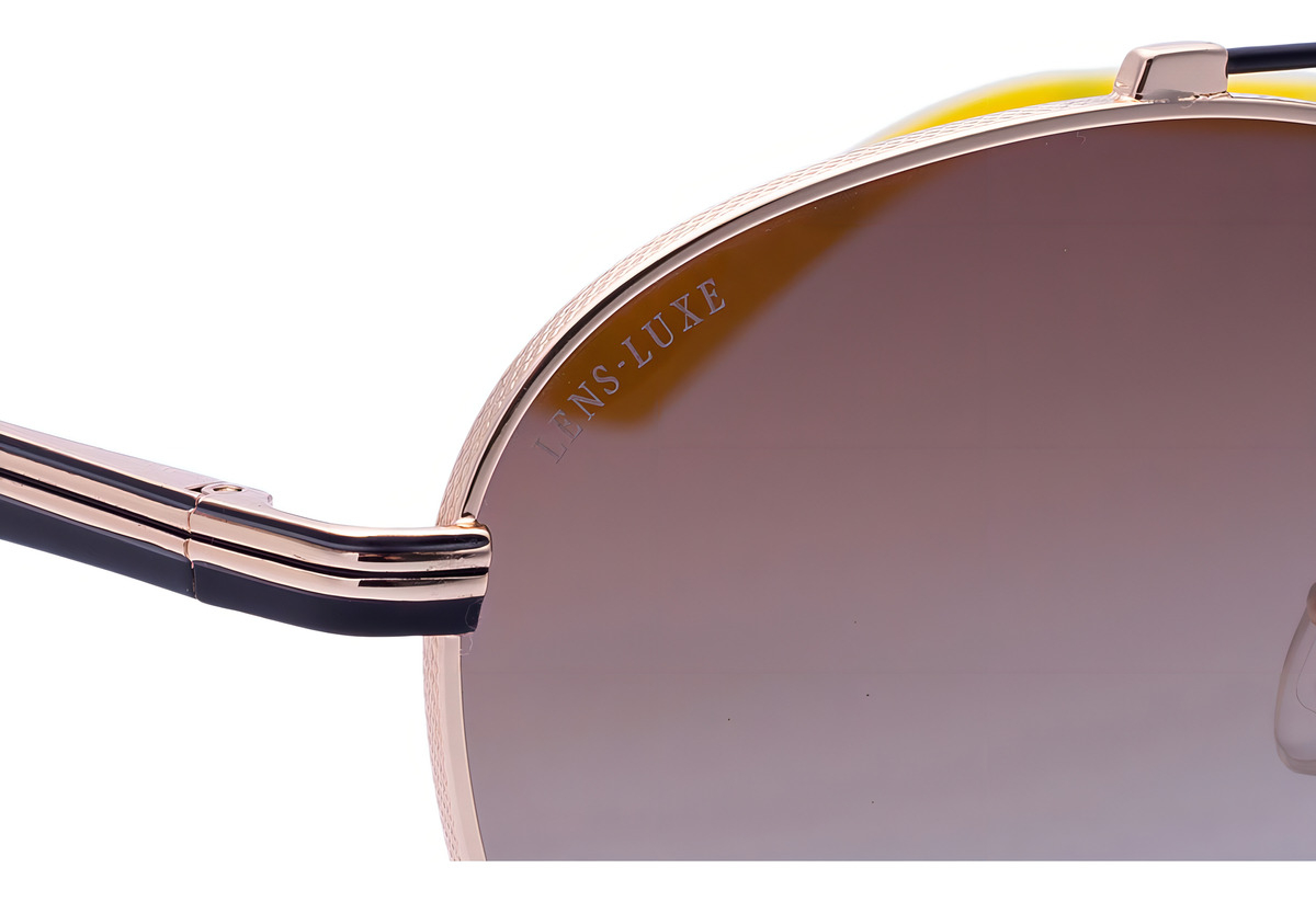 Gafas De Sol Aviador Polarizado Lens Luxe Dorado Lentes Marrón Degradado Racing Amarillo Y Negro - Image 5