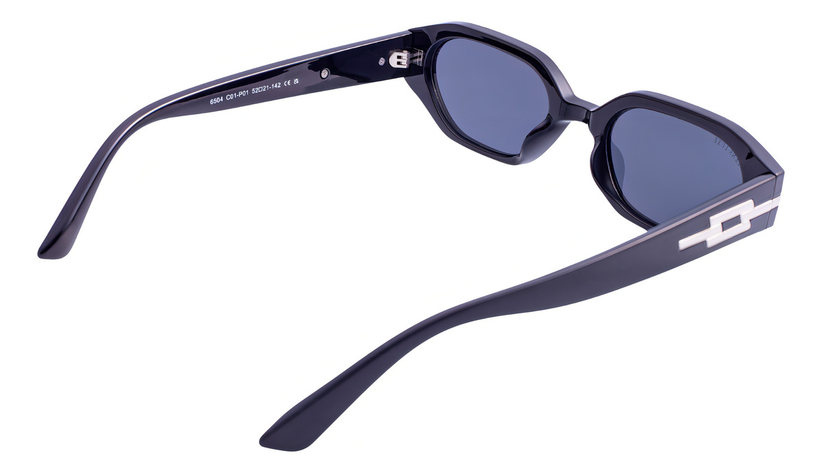 Gafas De Sol Lens Luxe Hexagonales Protección Uv Policarbonato Negro Moda Gris Oscuro - Image 4