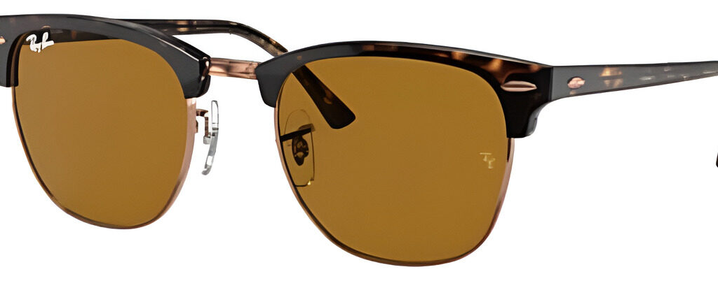 Gafas De Sol Ray-ban Clubmaster Classic Talle Large Armazón Matte Shiny Havana Y Lente Brown