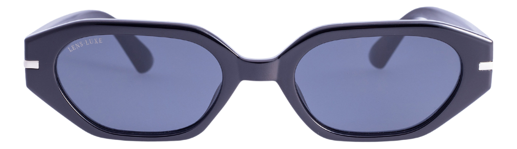 Gafas De Sol Lens Luxe Hexagonales Protección Uv Policarbonato Negro Moda Gris Oscuro - Image 2