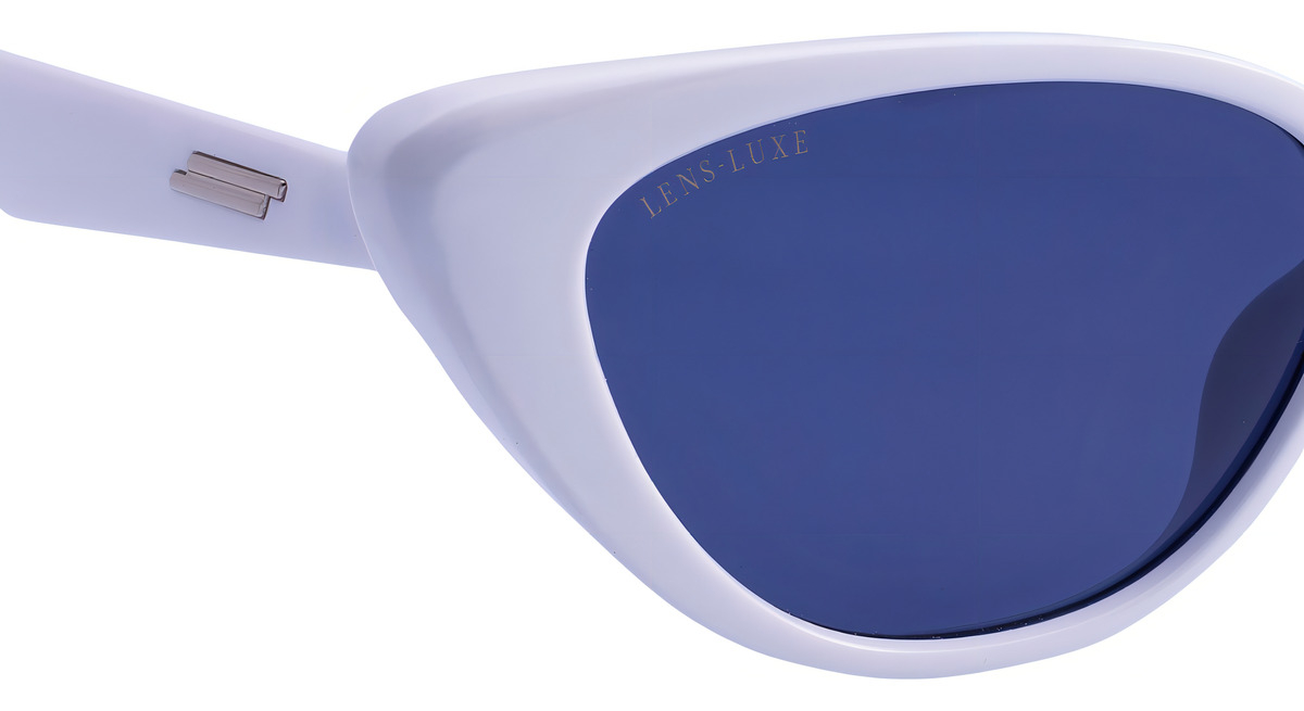 Gafas De Sol Lens Luxe Edna 6304 C89 P137 Policarbonato Uv Azul Oscuro Pulido Blanco - Image 4