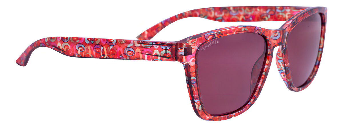 Gafas De Sol Polarizadas Lens Luxe Red Tortoise Tac Uv Protección Modelo 3382 C237 P60 Arte Rojo