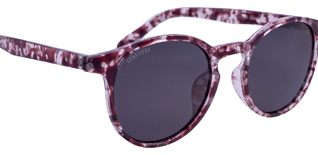 Gafas De Sol Polarizadas Lens Luxe Circle Tr3331 Protección Uv Círculo White Flower Gris Oscuro