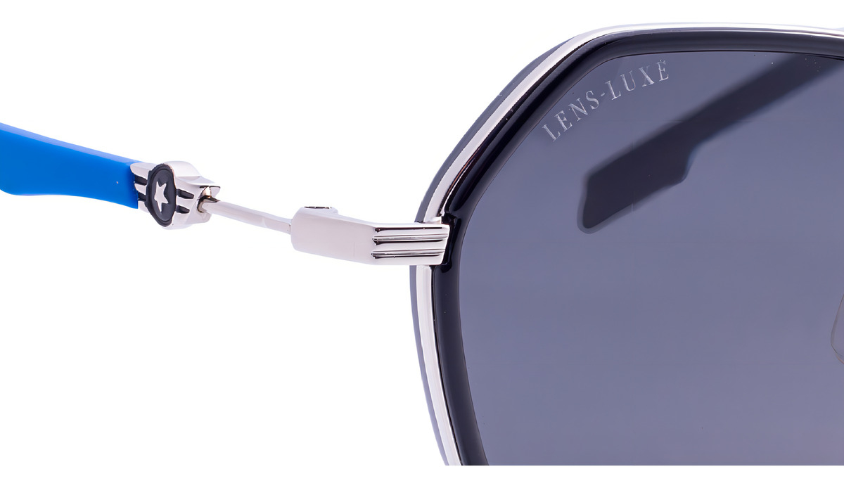 Gafas De Sol Polarizadas Lens Luxe Kids Antonia Tr5129 C01 Negro Tr90 Irregular Negro Brillante Silver/grey Plateado - Azul - Negro - Image 5