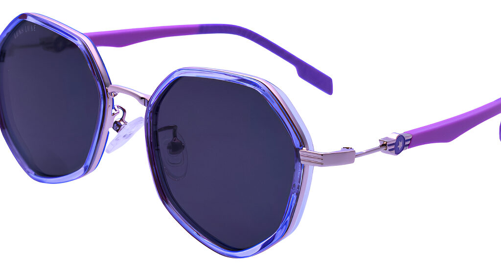 Gafas De Sol Lens Luxe Kids Antonia Tr90 Polarizadas Uv Protección Irregular Translucent Purple Silver/grey Plateado - Rosa - Lila