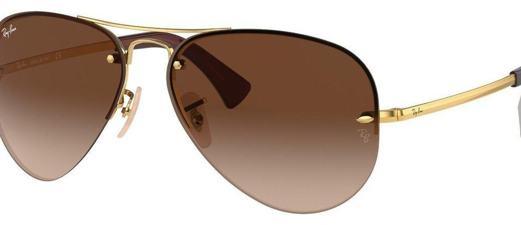 Gafas De Sol Ray-ban Rb3449 Talle Standard Armazón Polished Gold Y Lente Brown