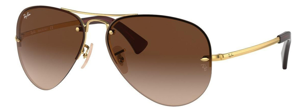 Gafas De Sol Ray-ban Rb3449 Talle Standard Armazón Polished Gold Y Lente Brown